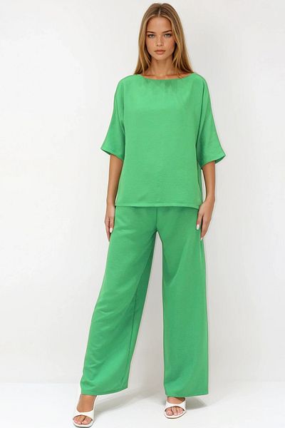 VAGGON Set de tricou și pantaloni verzi pentru femei Vs00361