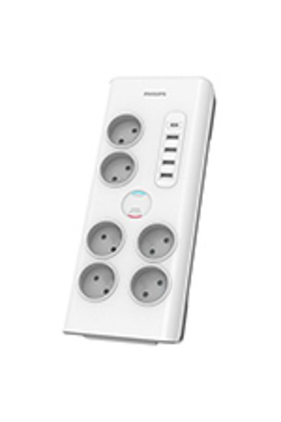 Philips PRELUNGITOR SURGE PROTECTOR 6 PRIZE 2M 5 X USB