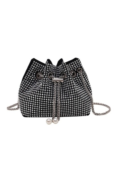 OEM - Geantă de damă, Poliester, Negru/Argintiu