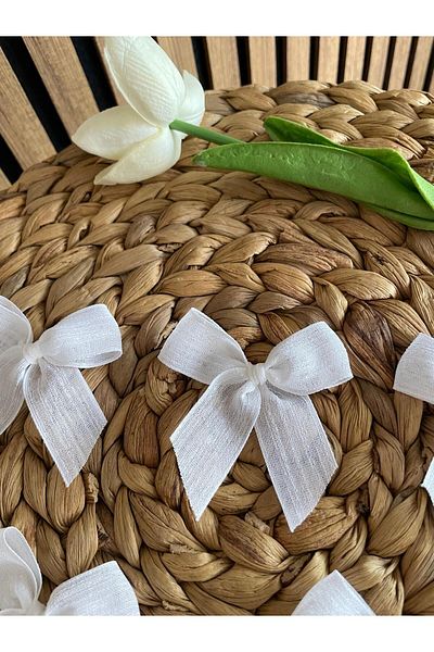 HİMENİSA Linen Ribbon Bow Ready 25 Pieces