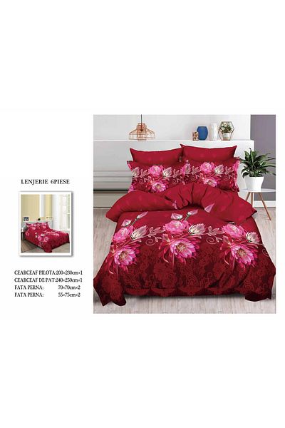 CHIRASO CHIRASO 3D Bedding Set, 6 pieces, Classic Sheet 240x250cm, Duvet Cover 200x230cm, 4 Pillowcases