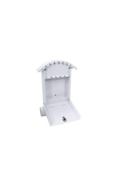 damech Mailbox, with space for newspaper, white, B6 format, 24.5x7x36.5 cm,