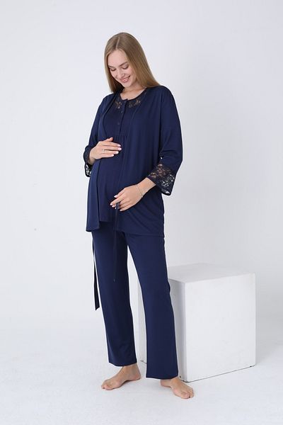Miss Dünya Lissa Lace Detailed Pajama Set Suitable for Pregnant and Postpartum Women