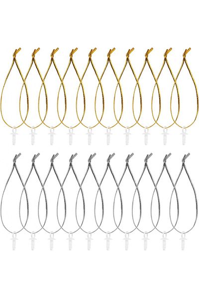 Naler Set of 120 Easter egg hangers, gold/silver, plastic, 7.5 cm