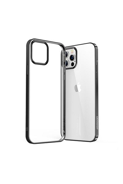 Joyroom NBS ultra cienkie przezroczyste etui z metaliczną ramką do iPhone Pro Max 12 czarny