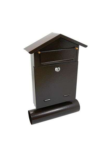 damech Mailbox, with space for newspaper, brown, B6 format, 23x7x37.5 cm,