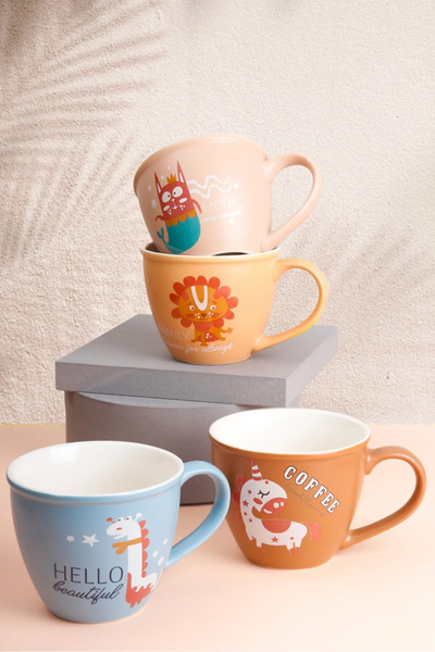 HOMENIVA Animal Porcelain Mug Set - Porcelain Mug