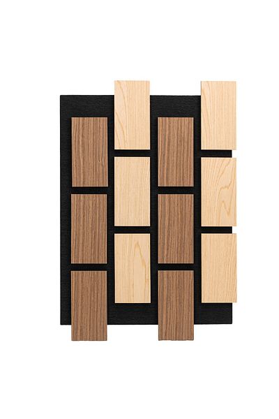 Naimeed Company Set de 5 panouri acustice decorative, MDF și fetru, Naimeed D6775, 60x40x2.1cm, Stejar/Stejar închis