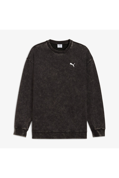 Puma Ess Elevated Wash Crew Erkek Siyah Sweatshirt