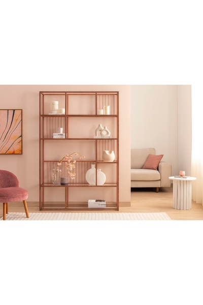 Vivense LOLA ROSE METAL KİTAPLIK, KIRMIZI, 120 CM