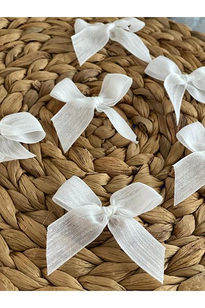 HİMENİSA Linen Ribbon Bow Ready 25 Pieces
