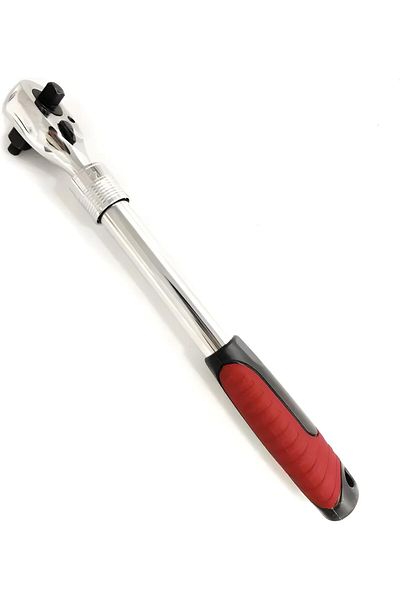 Generic 3-in-1 Extendable Ratchet Wrench Set, 72-Tooth, 46.3 cm Length, Carbon Steel, 1/2, 3/8, 1/4 Drive