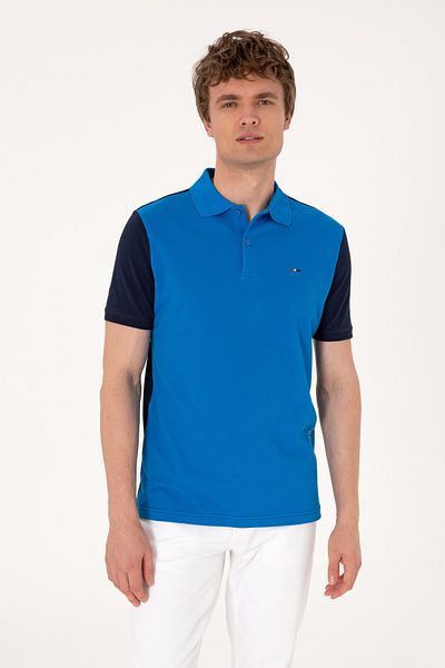U.S. Polo Assn. Men's Regular Fit Navy Blue Polo Neck T-Shirt 50306790-Vr033