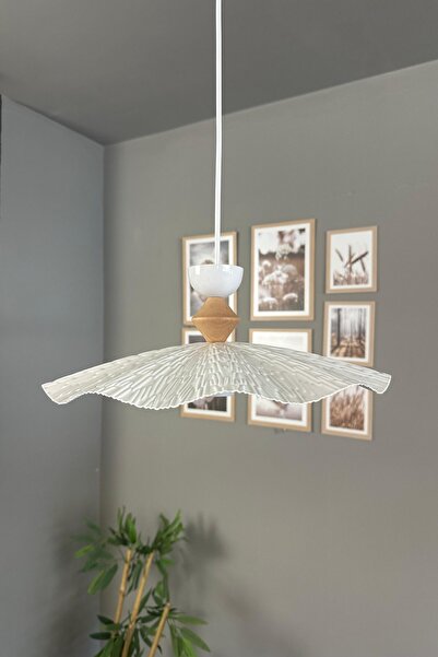 Bamyum Teyra Beyaz Tekli Avize Q Şapka Başlık Sarkıt Lamba Restoran Salon Aydınlatma