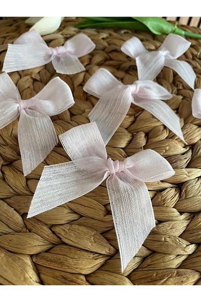 HİMENİSA Linen Ribbon Bow Ready 25 Pieces