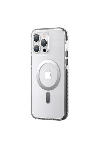 Hurtel Carcasă magnetică MagSafe PQY Ice Crystal pentru iPhone 14 Plus, gri