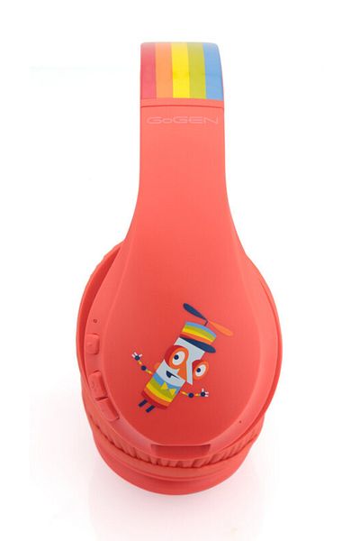 Gogen Decek wireless headphones for children, Bluetooth 5.2, limited volume, red