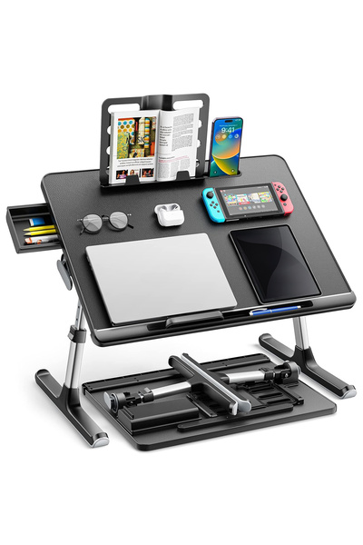 Elindor Masă pliabilă pentru laptop, multifuncțională, reglabilă din PVC, înă...