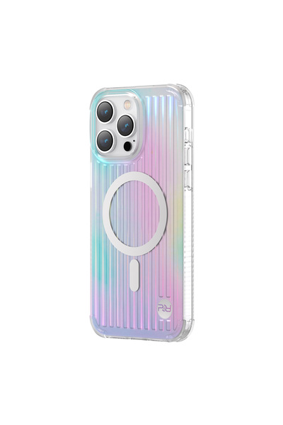 Hurtel Carcasă magnetică MagSafe PQY Go Out Series Laser Color pentru iPhone ...