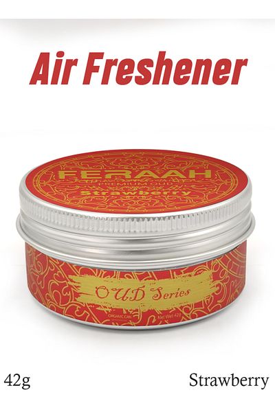 Generic FERAAH Premium Oud Air Freshener Strawberry 42g Fine Fragrance, Odour Removal & Relaxing Ambience