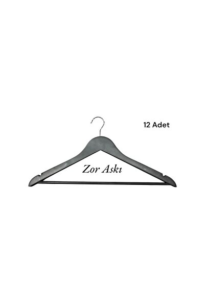 shop Umerașe din lemn pentru haine, culoare neagră, pentru cămăși și pantaloni (12 bucăți)