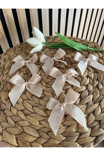 HİMENİSA Linen Ribbon Bow Ready 25 Pieces