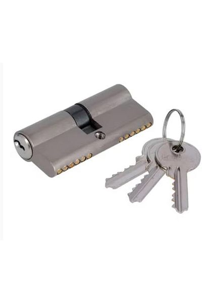 Generic Door Lock Cylinder, Wooden/Aluminium Door With 3 Keys (SILVER, 54 mm)
