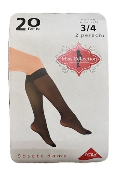Miss - Șosete 3/4, 20 Den, culoarea pielii