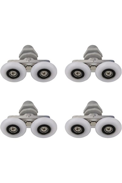 OEM Set 4 role pentru cabină de duș, aluminiu/ABS, 25 mm, gri/alb