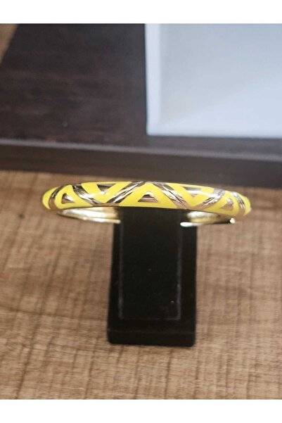 SONES سوار معصم على شكل قلاب صيفي أصفر اللون مينا (قطر 60 ملم) لعطلة الصيف