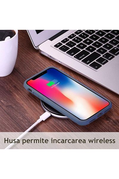Techsuit Husă pentru Xiaomi 14 Ultra - Silicon cu Margini Moale - Albastru Denim