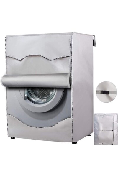Wacorresi Washing Machine Cover, Waterproof and Solar Protection, with Zipper, 60x50x85cm, Silver