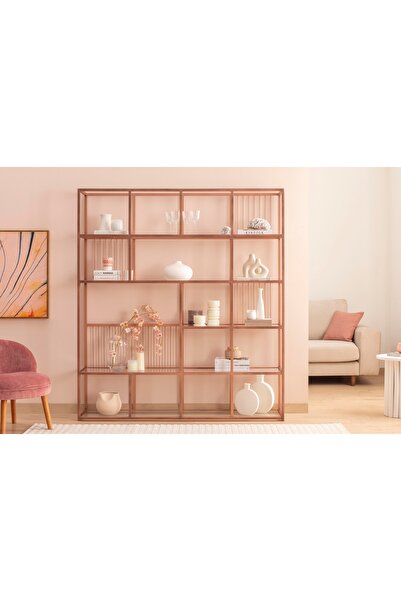 Vivense LOLA ROSE METAL KİTAPLIK, KIRMIZI, 160 CM