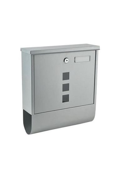 Mercaton Mailbox with newspaper slot, galvanized steel, silver, 30.7x10x34 cm