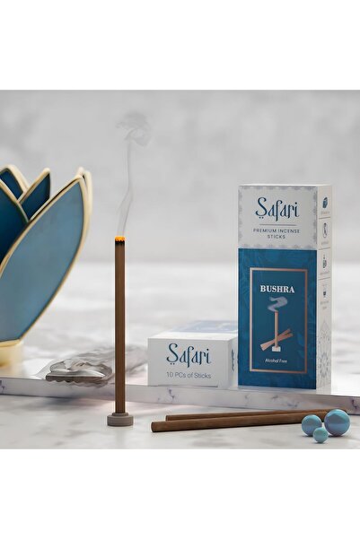 Generic Safari Premium Incense Sticks, Alcohol Free (10 Sticks and Holder) (Bushra)