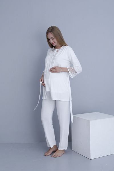 Miss Dünya Lissa Lace Detailed Pajama Set Suitable for Pregnant and Postpartum Women