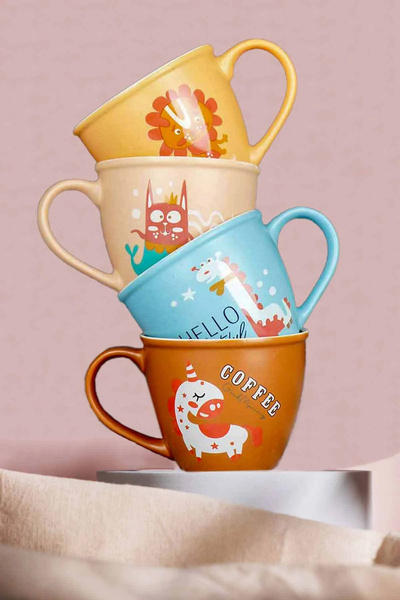 HOMENIVA Animal Porcelain Mug Set - Porcelain Mug