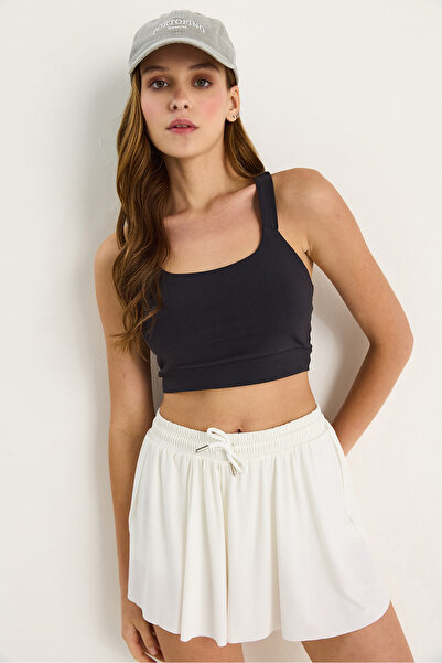 Bianco Lucci Kadın Sporcu Crop Atlet 60251252