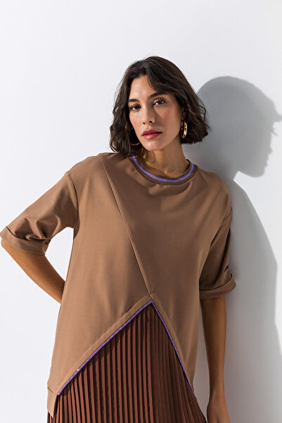 Miss Lilium Pileli Bisiklet Yaka Elbise