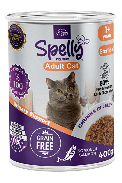 12 Adet x Kısırlaştırılmış Somonlu Yetişkin Kedi Maması Konserve (400gr)