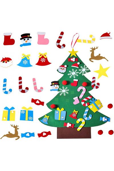 ZoneYan Christmas tree set with 26 removable ornaments ZoneYan, felt, multicolor, 70 X 100 cm