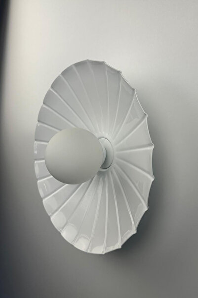 Bamyum Mirvu Beyaz Metal Aplik Mutfak İç Mekan Salon Cafe Ofis Pastane Modern Dekoratif Aplikleri