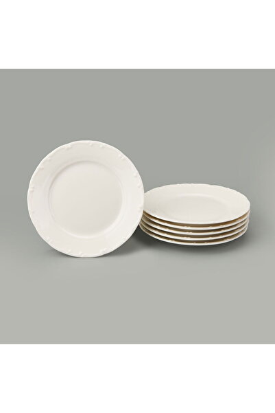 MATMEL Porcelain Liana 6-Piece Dessert Plate - Cream - 19 cm