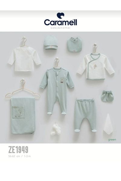 Caramell Cute Cart and Squirrel Cotton 10-Piece Hospital Discharge Bodysuit Set Aly