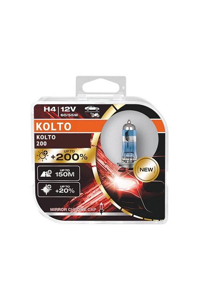 BGRJ Automotive Set of 2 halogen bulbs H4 K19, 12V, +200%