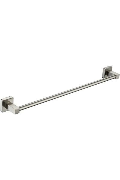 LUXXO Suport dublu pentru prosoape de baie, metal, argintiu, 60 cm, oțel inoxidabil