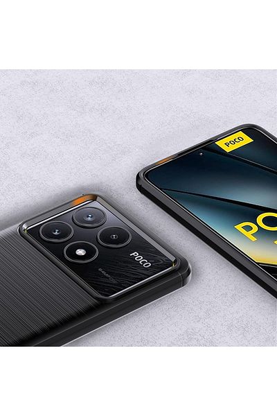 Techsuit Husă pentru Xiaomi Poco F6 Pro - Silicon Carbon - Albastră