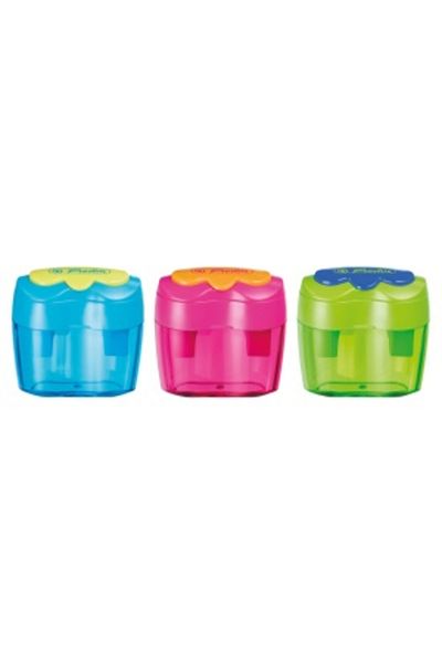Herlitz Double Sharpener, Material Plastic, Bicolor, One Piece/blister Pack