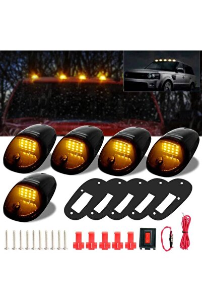 BGRJ Automotive Kit of 5 smoked yellow LED car ceiling lights, universal, SUV...