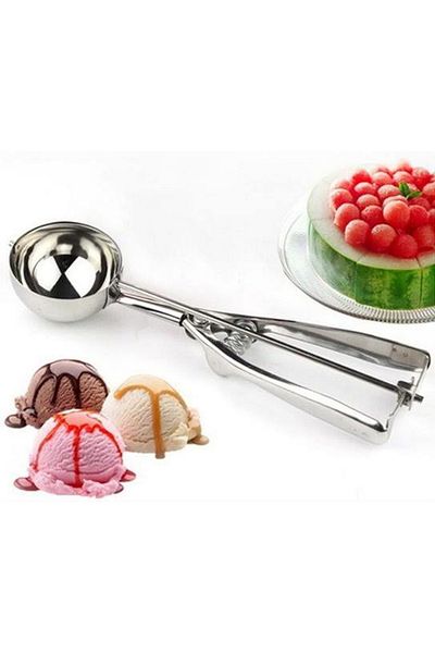 Hane216 Ice Cream Scoop, Ice Cream Scoop Cookie Fruit Presentation Spoon Pull Drop Automatic